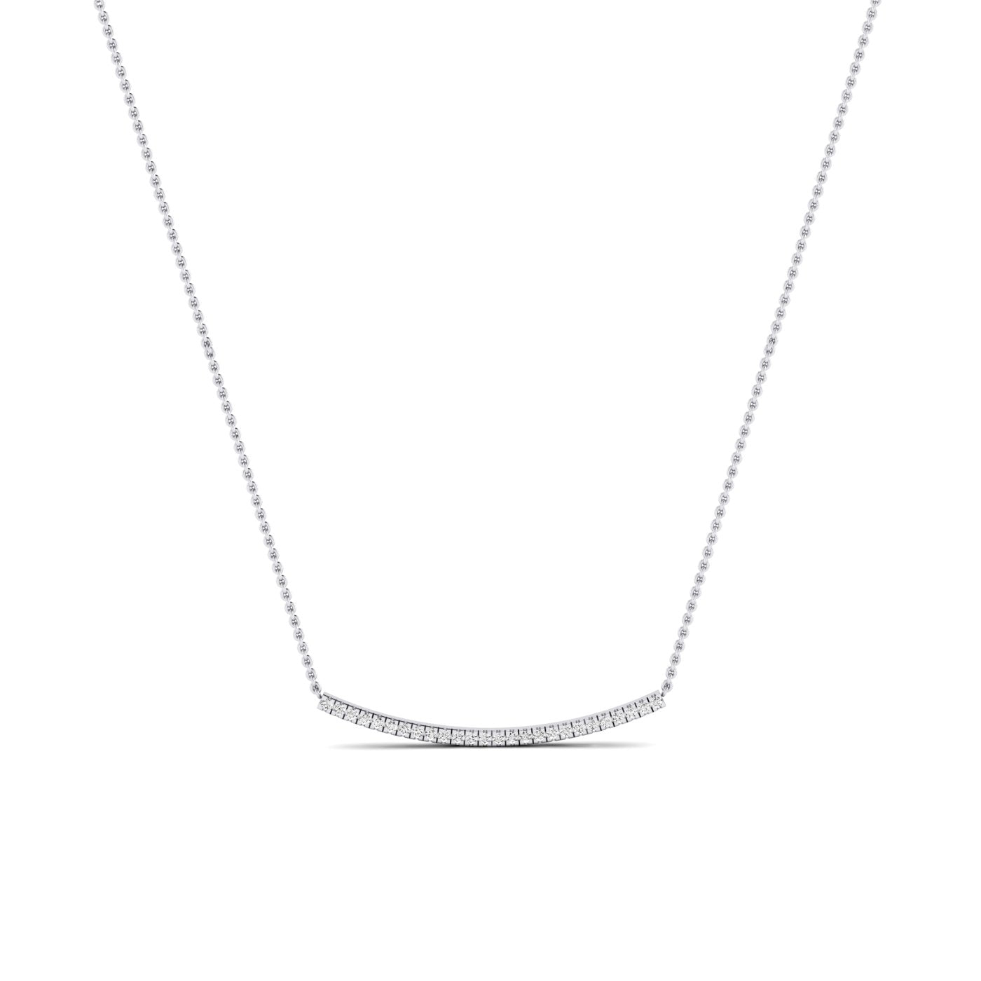 Evergreen Round Bar Moissanite Accented Necklace whitegold