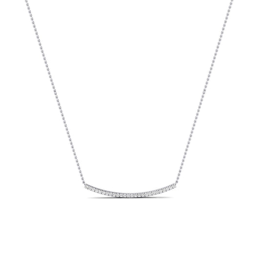 Evergreen Round Bar Moissanite Accented Necklace whitegold