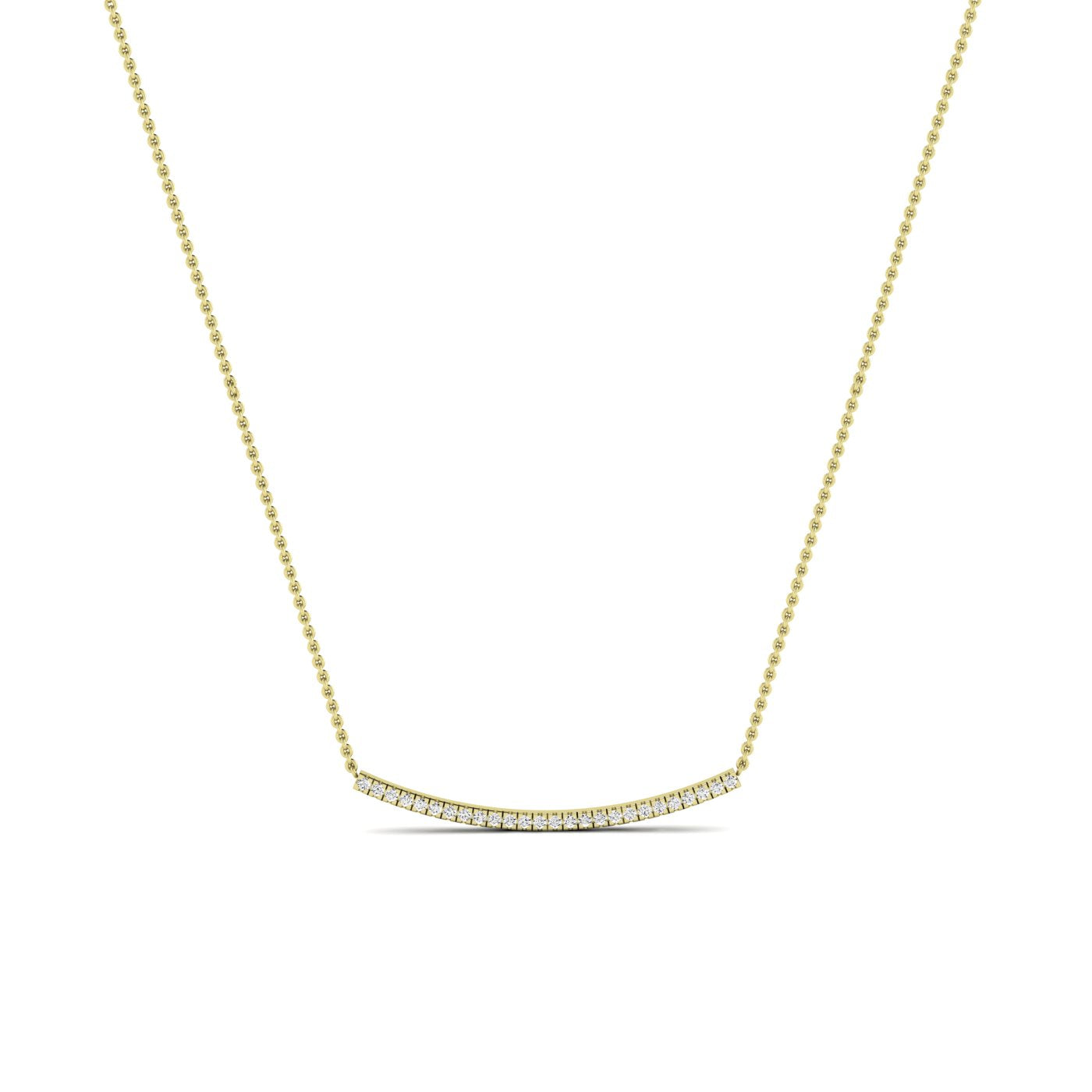 Evergreen Round Bar Moissanite Accented Necklace yellowgold