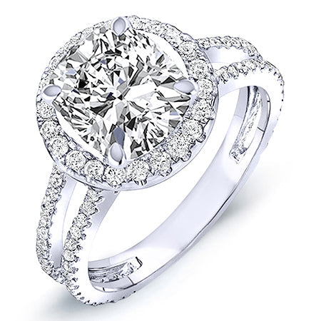 Lilac Cushion Diamond Engagement Ring (Lab Grown Igi Cert) whitegold