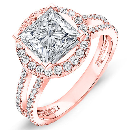 Lilac Princess Moissanite Engagement Ring rosegold