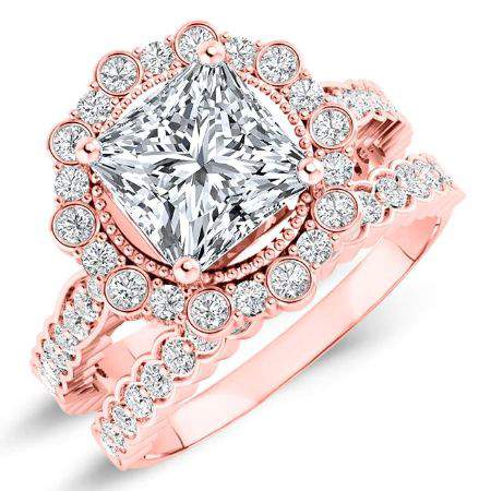 Lita Princess Diamond Bridal Set (Lab Grown Igi Cert) rosegold