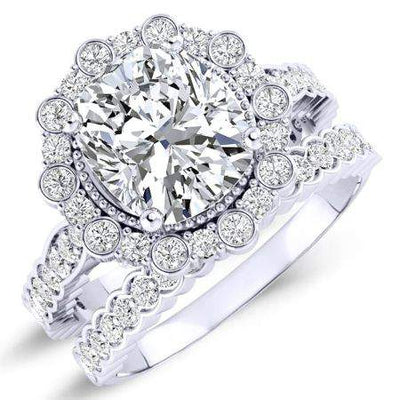 Lita Diamond Matching Band Only (engagement Ring Not Included) For Ring With Cushion Center whitegold
