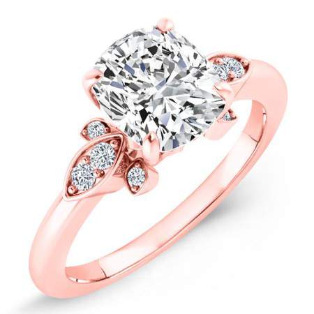 Lobelia Cushion Moissanite Engagement Ring rosegold