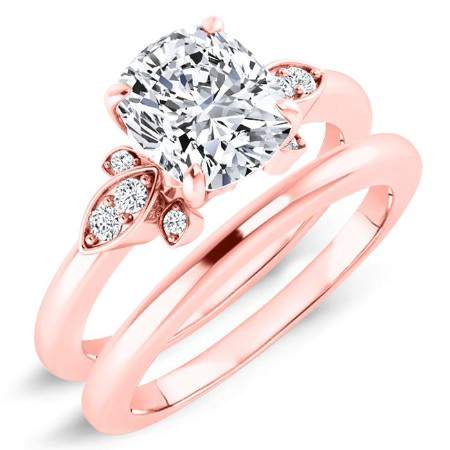 Lobelia Moissanite Matching Band Only (engagement Ring Not Included) For Ring With Cushion Center rosegold