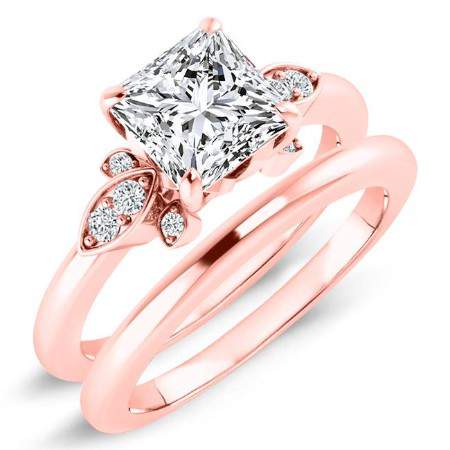 Lobelia Moissanite Matching Band Only (engagement Ring Not Included) For Ring With Princess Center rosegold