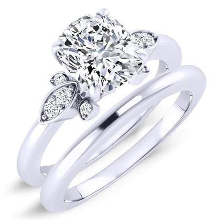 Lobelia Cushion Diamond Bridal Set (Lab Grown Igi Cert) whitegold