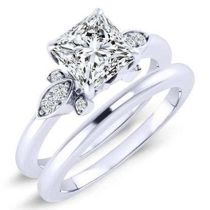 Lobelia Diamond Matching Band Only (engagement Ring Not Included) For Ring With Princess Center whitegold