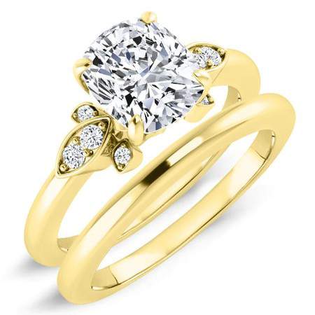 Lobelia Diamond Matching Band Only (engagement Ring Not Included) For Ring With Cushion Center yellowgold