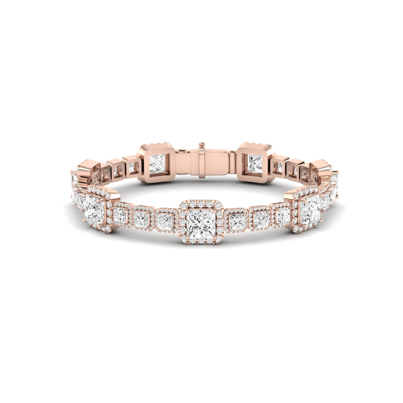 Chelsea Princess Cut Diamond Bracelet (clarity Enhanced) rosegold