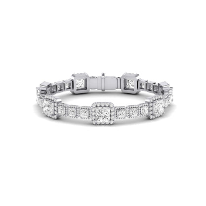 Chelsea Princess Cut Diamond Bracelet (clarity Enhanced) whitegold
