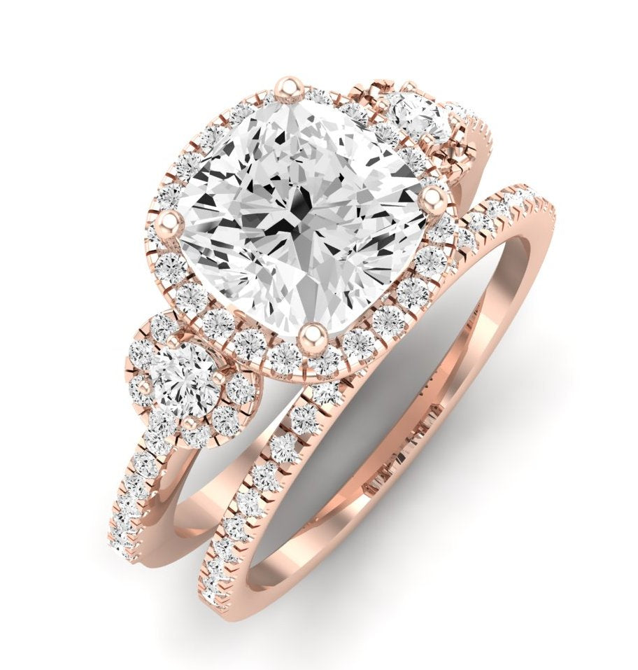 Lunaria Diamond Matching Band Only (does Not Include Engagement Ring) For Ring With Cushion Center rosegold