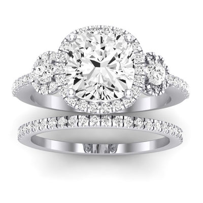 Lunaria Moissanite Matching Band Only (does Not Include Engagement Ring) For Ring With Cushion Center whitegold