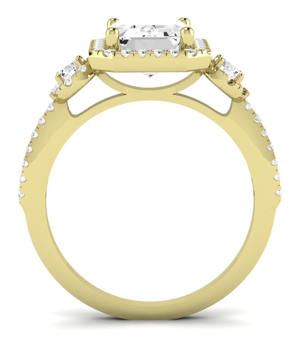 Lunaria Emerald Diamond Engagement Ring (Lab Grown Igi Cert) yellowgold