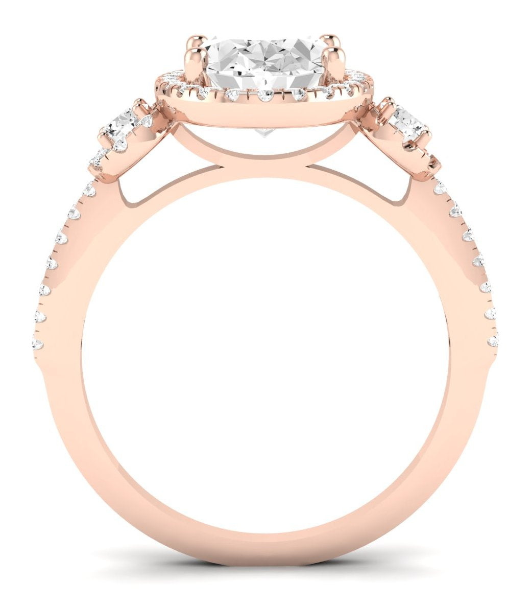 Lunaria Oval Moissanite Engagement Ring rosegold