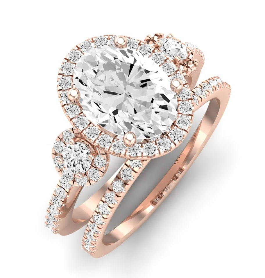 Lunaria Oval Diamond Bridal Set (Lab Grown Igi Cert) rosegold