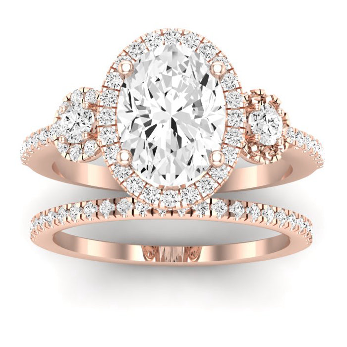 Lunaria Oval Diamond Bridal Set (Lab Grown Igi Cert) rosegold