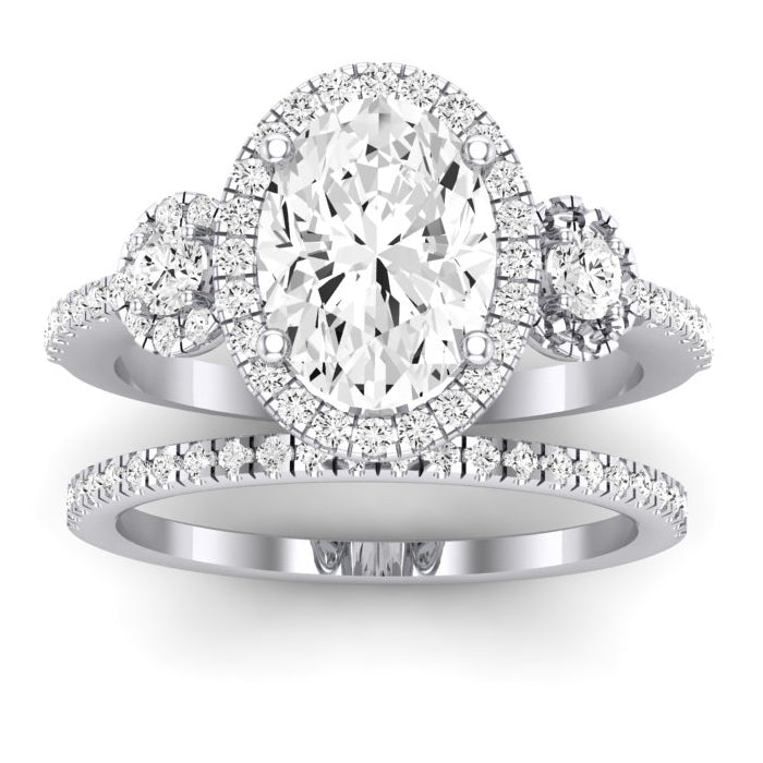 Lunaria Diamond Matching Band Only (does Not Include Engagement Ring) For Ring With Oval Center whitegold