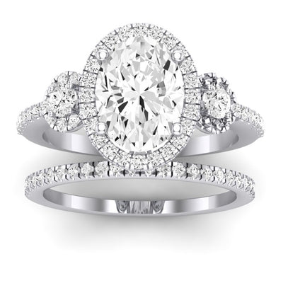 Lunaria Oval Diamond Bridal Set (Lab Grown Igi Cert) whitegold