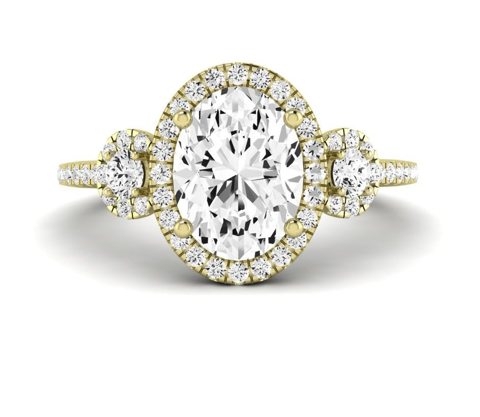 Lunaria Oval Moissanite Engagement Ring yellowgold