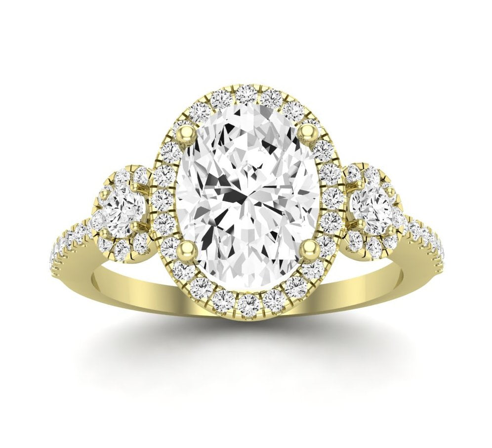 Lunaria Oval Moissanite Engagement Ring yellowgold