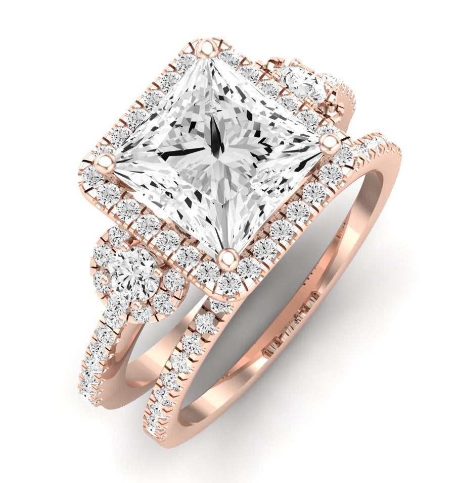 Lunaria Moissanite Matching Band Only (does Not Include Engagement Ring) For Ring With Princess Center rosegold