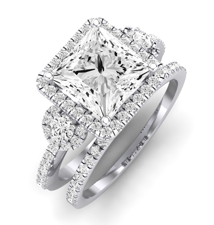 Lunaria Diamond Matching Band Only (does Not Include Engagement Ring) For Ring With Princess Center whitegold