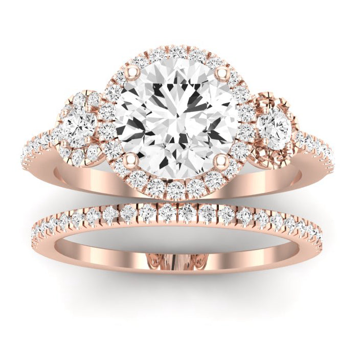 Lunaria Moissanite Matching Band Only (does Not Include Engagement Ring) For Ring With Round Center rosegold