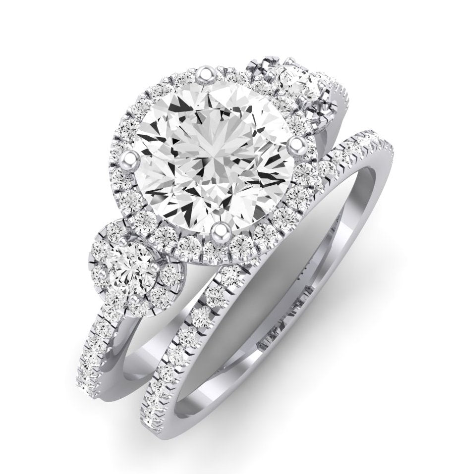 Lunaria Diamond Matching Band Only (does Not Include Engagement Ring) For Ring With Round Center whitegold
