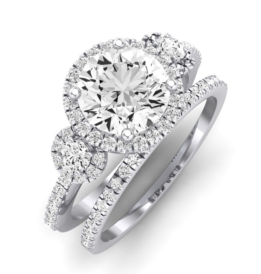 Lunaria Moissanite Matching Band Only (does Not Include Engagement Ring) For Ring With Round Center whitegold