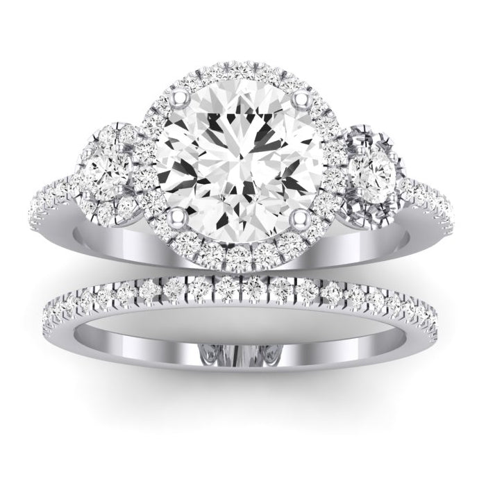 Lunaria Moissanite Matching Band Only (does Not Include Engagement Ring) For Ring With Round Center whitegold