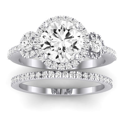 Lunaria Moissanite Matching Band Only (does Not Include Engagement Ring) For Ring With Round Center whitegold