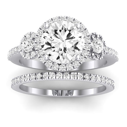 Lunaria Moissanite Matching Band Only (does Not Include Engagement Ring) For Ring With Round Center whitegold