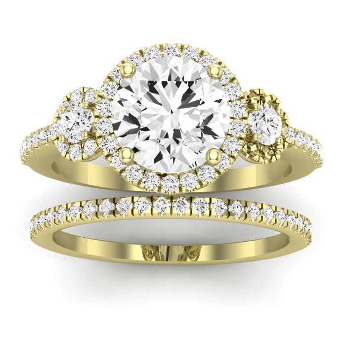 Lunaria Diamond Matching Band Only (does Not Include Engagement Ring) For Ring With Round Center yellowgold