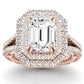 Lupin Emerald Diamond Engagement Ring (Lab Grown Igi Cert) rosegold