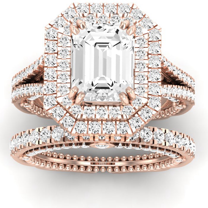 Lupin Emerald Diamond Bridal Set (Lab Grown Igi Cert) rosegold