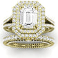 Lupin Moissanite Matching Band Only (does Not Include Engagement Ring)  For Ring With Emerald Center yellowgold