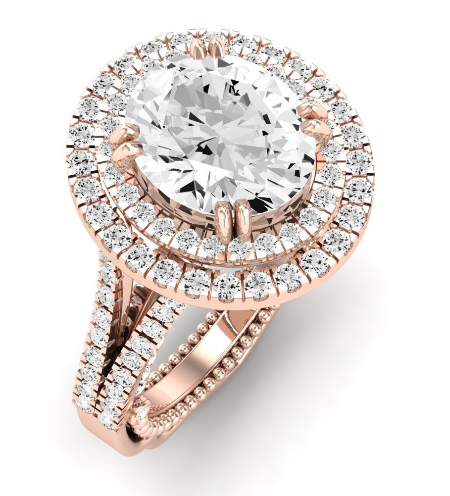 Lupin Oval Moissanite Engagement Ring rosegold