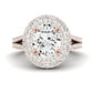Lupin Oval Moissanite Engagement Ring rosegold
