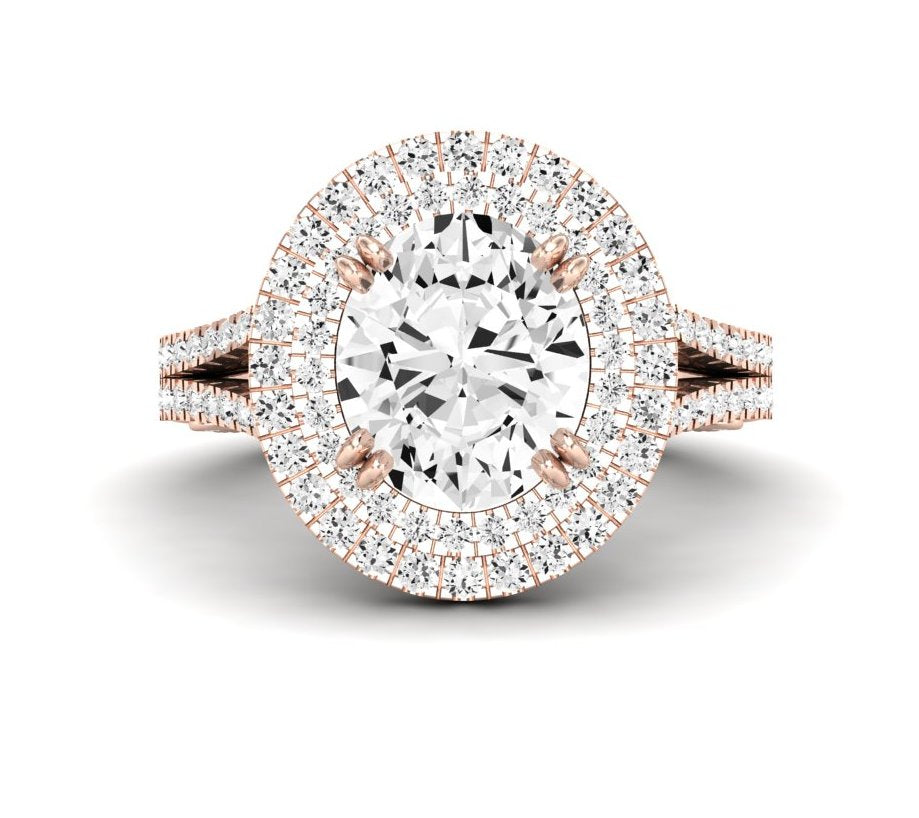 Lupin Oval Moissanite Engagement Ring rosegold