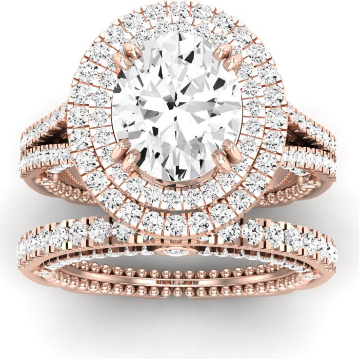 Lupin Oval Diamond Bridal Set (Lab Grown Igi Cert) rosegold