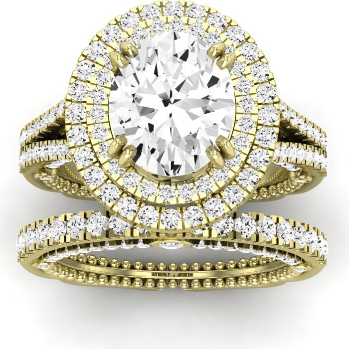 Lupin Oval Moissanite Bridal Set yellowgold