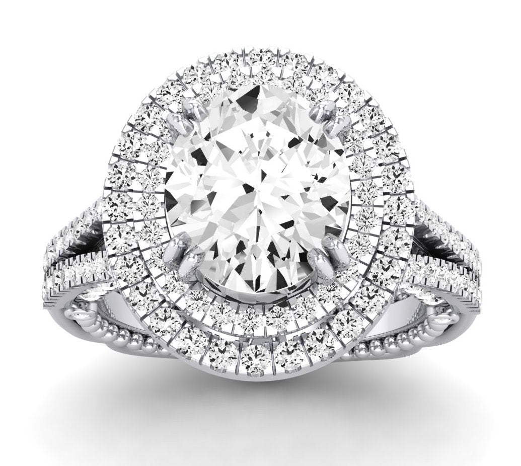 Lupin Oval Diamond Engagement Ring (Lab Grown Igi Cert) whitegold