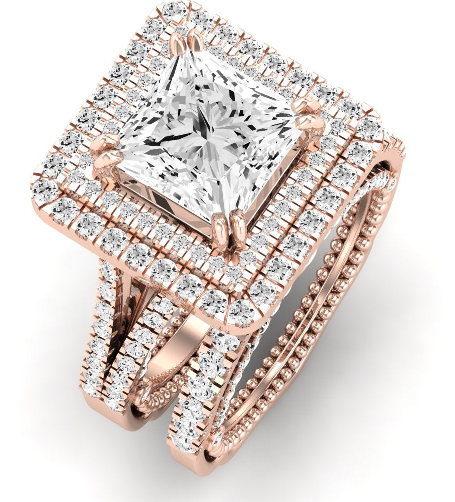 Lupin Diamond Matching Band Only (does Not Include Engagement Ring)  For Ring With Princess Center rosegold