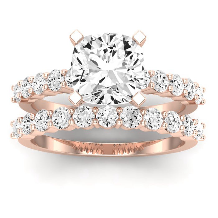 Magnolia Moissanite Matching Band Only (does Not Include Engagement Ring) For Ring With Cushion Center rosegold