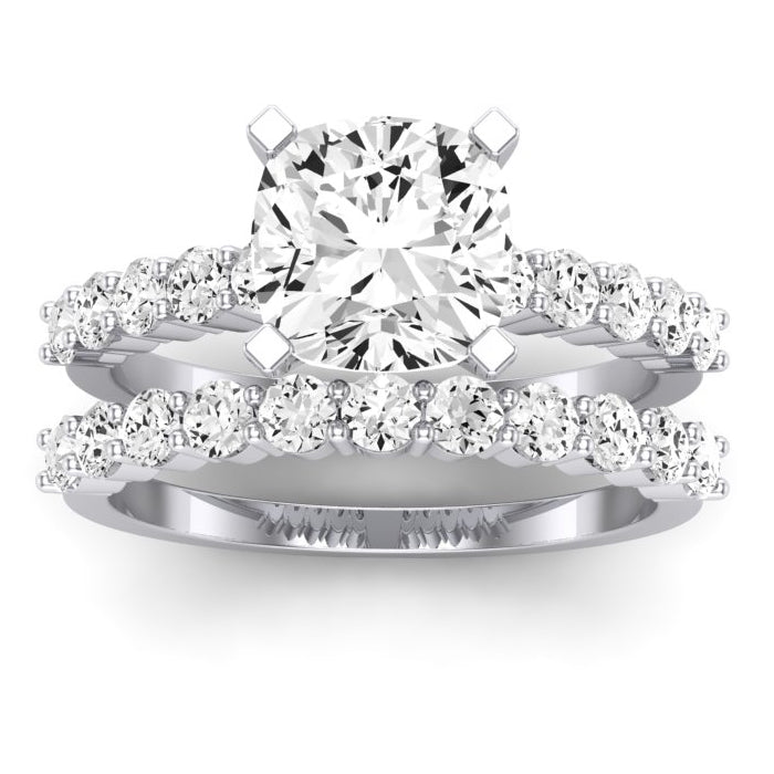 Magnolia Moissanite Matching Band Only (does Not Include Engagement Ring) For Ring With Round Center whitegold