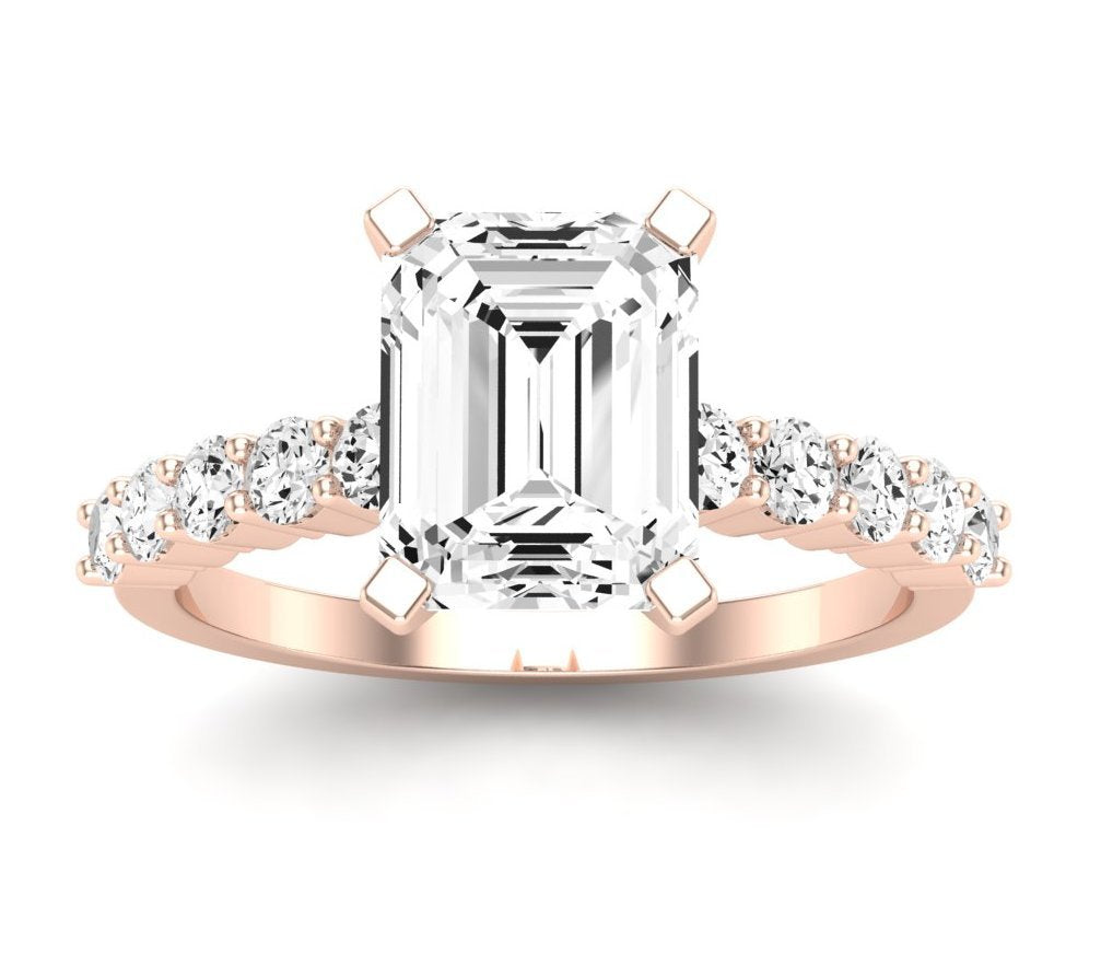 Magnolia Emerald Moissanite Engagement Ring rosegold