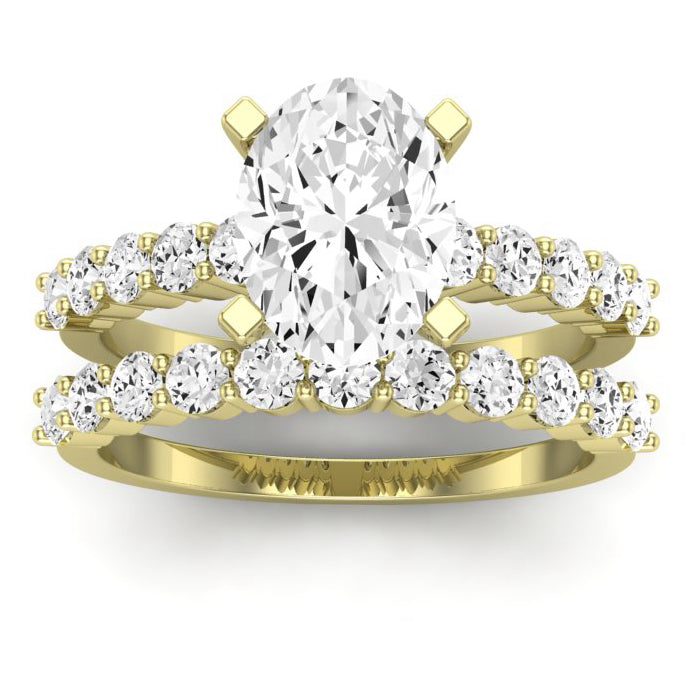 Magnolia Diamond Matching Band Only (does Not Include Engagement Ring) For Ring With Cushion Center yellowgold