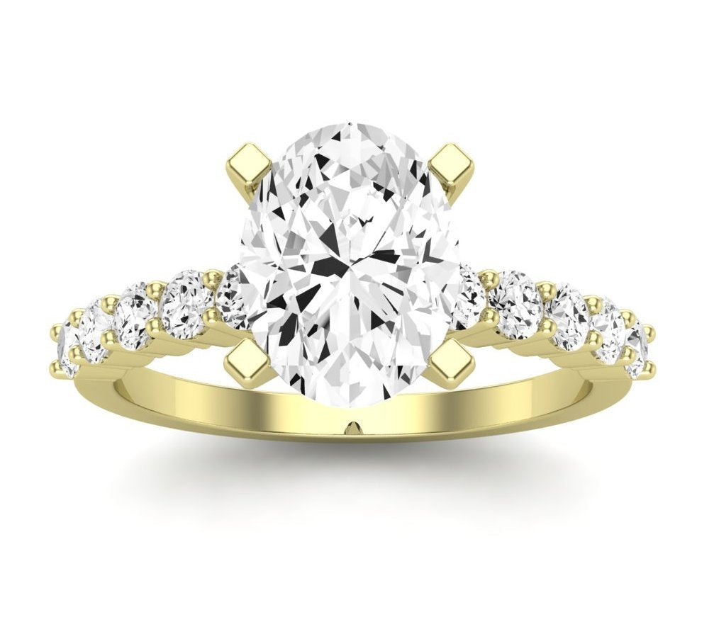 Magnolia Oval Moissanite Engagement Ring yellowgold