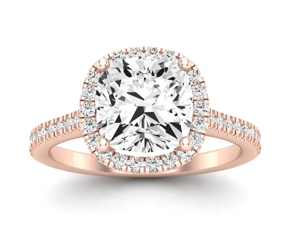 Mallow Cushion Moissanite Engagement Ring rosegold